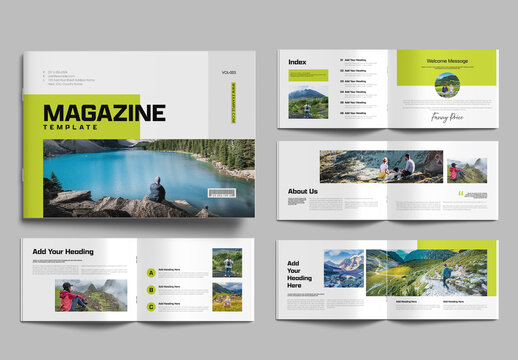 Adventure Travel Magazine Template with Nature Photography