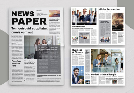 Modern And Editable Newspaper Layout Template