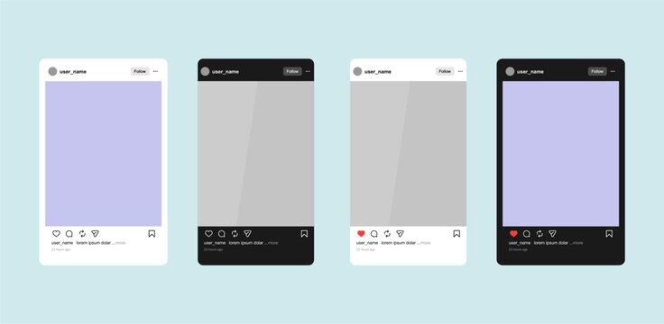 instagram social media post Home screen user interface on smartphone mockup. instagram vector template frame layout with latest updates 2026