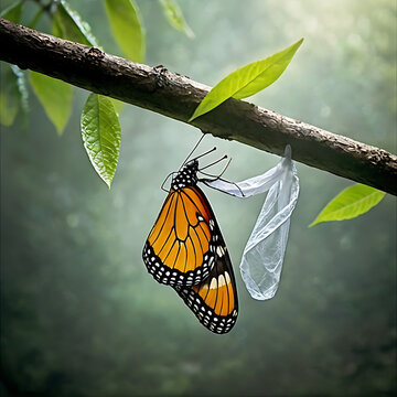 Atlas Moth Perched On Tree Bark Detailed Wildlife Photography