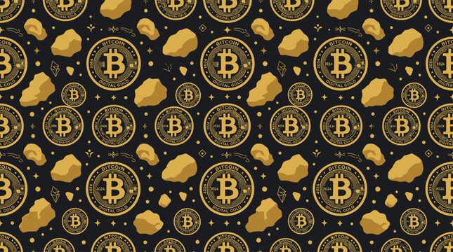 Bitcoin cryptocurrency gold coins digital.