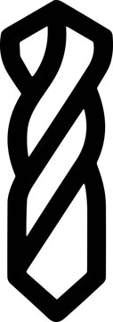 Abstract geometric drill bit shape, minimalist black and white vector logo concept