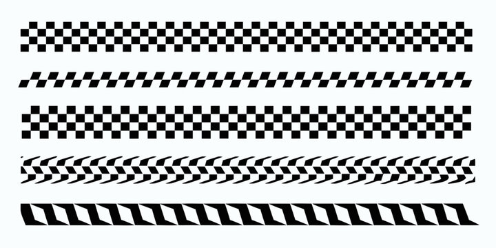 Checkered pattern variations on a white background