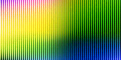 Energetic and vibrant abstract background featuring a gradient of bright rainbow colors across vertical lines, creating a striking visual contrast and depth. © mr.shawn007