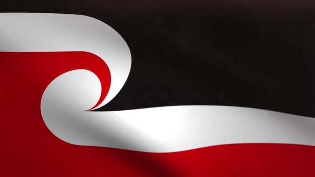Waving Tino Rangatiratanga Māori Flag Seamless Loop Animation
