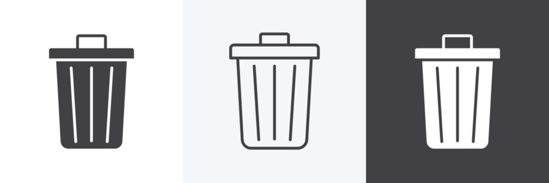 Trash Bin icon set for web