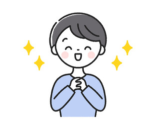 感激する子供　男の子