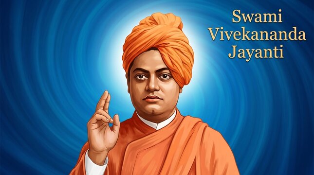 Swami Vivekananda Jayanti National Youth Day Celebration Illustration