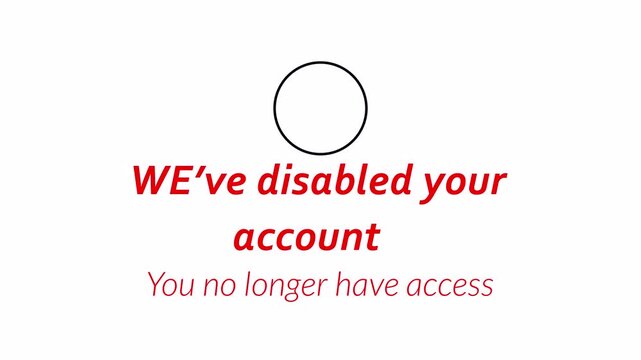 we 've disabled your account you no longer have access animation in 4k animation with alpha channel disabled account animation with screen 