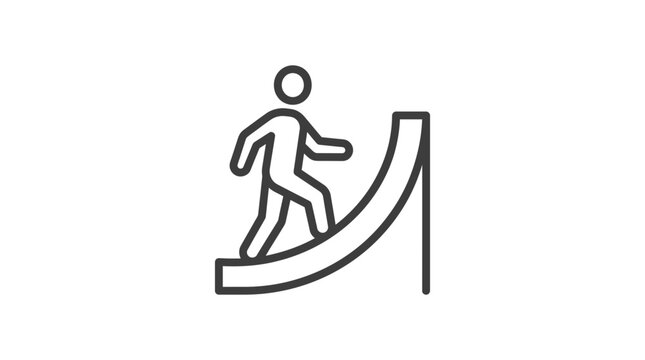 Career ladder icon: person climbing stairs to success, progress, growth, achievement concept