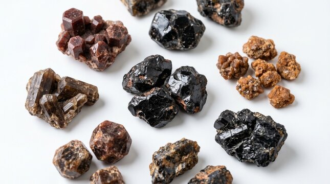 Photo of natural mineral stone specimens with rough texture made by AI generative