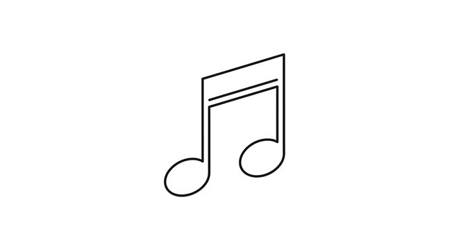 Simple black eighth note musical symbol on white background for music notation and composition use