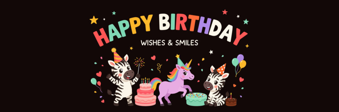 Unicorn Zebra Birthday Celebration