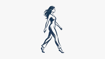 Elegant woman in flowing white dress dancing gracefully. © Andini