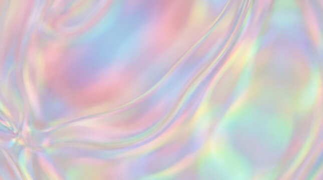 Holographic Iridescent Pastel Rainbow Wavy Background Design