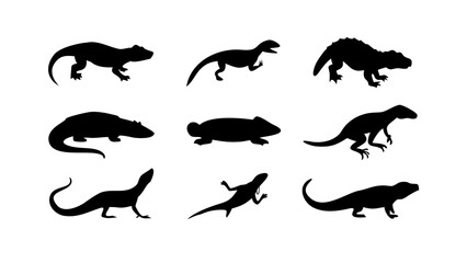 Fototapeta premium set of animals silhouettes