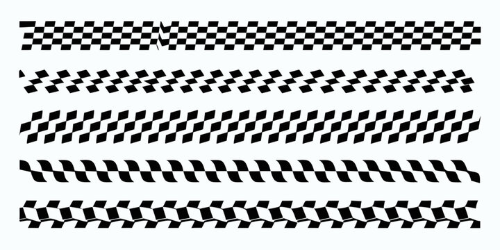 Checkered pattern variations black and white vector illustration