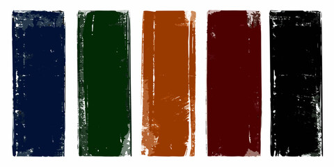 Five Vertical Rectangular Blocks With Textured Surfaces White Background © Pali