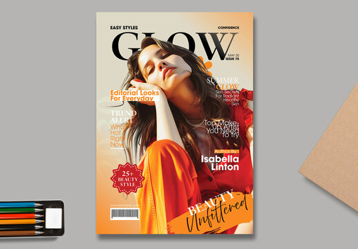 Fashion Magazine Cover Page Template Layout