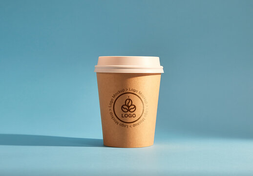 Kraft Paper Coffee Cup Mockup Template