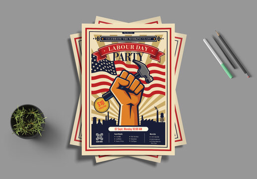 Labor Day Party Flyer Template