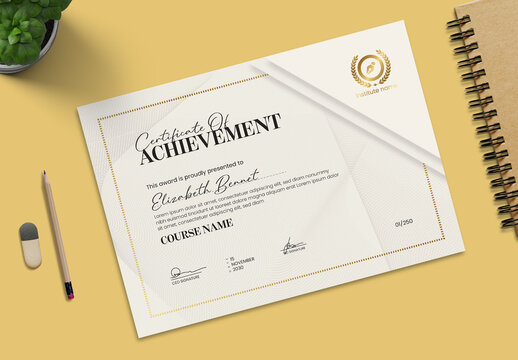 Luxury Certificate of Achievement Design Template