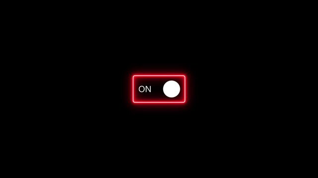 Switch on and switch off button red color 4k illustration. Power digital button.motion graphic of Turning on-off concept. 4k motion video