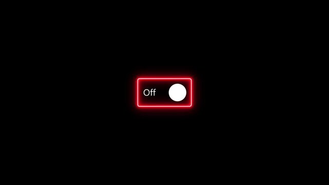 Switch on and switch off button red color 4k illustration. Power digital button.motion graphic of Turning on-off concept. 4k motion video