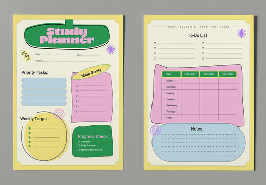 Study Planner Design Layout