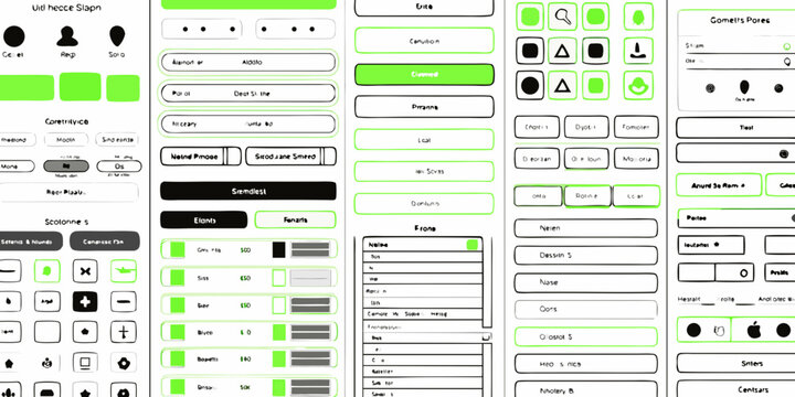 Collection Of Flat User Interface Icons On White Background