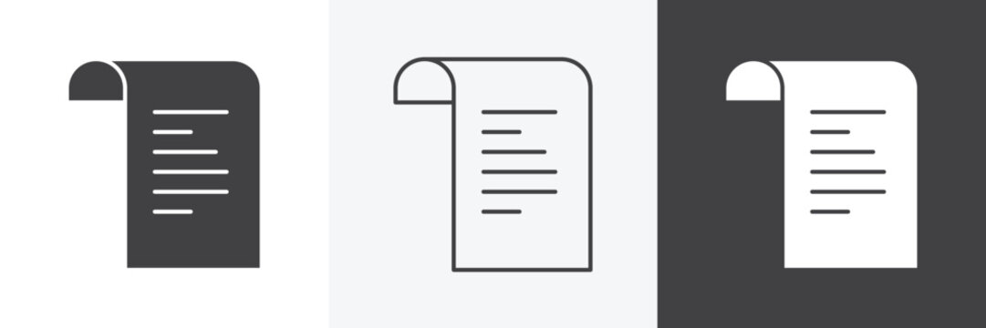 Bill icons in Thin line black color. flat simple vector symbols illustration.