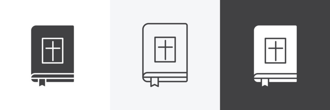 Bible icons in Thin line black color. flat simple vector symbols illustration.