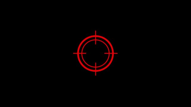 Glowing  light target icon animation shoot, accuracy, cross, light, target, sharpshooter, 4k video.