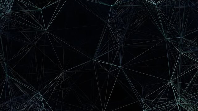 Abstract dark geometric network with interconnected lines and nodes