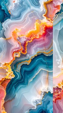 A vibrant abstract geode pattern with swirling colors