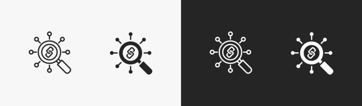 Set of vulnerability icon in black and white collection