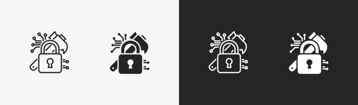 Set of infiltrate icon in black and white collection