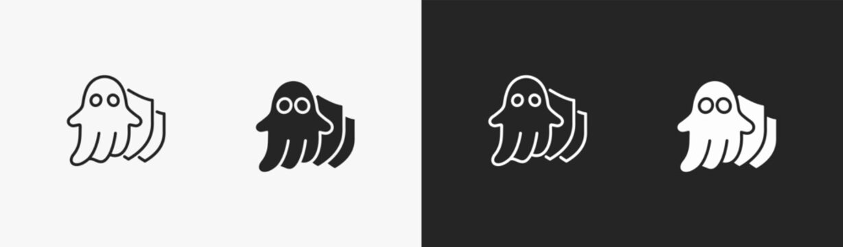 Set of spoof icon in black and white collection