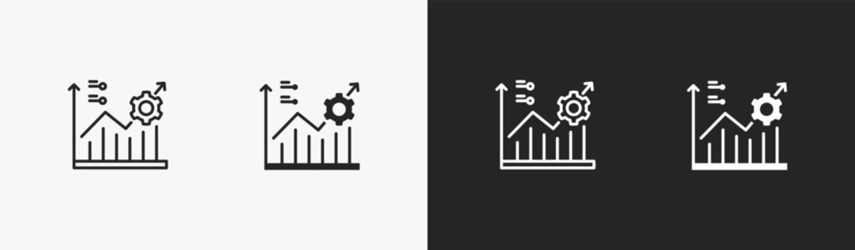 Set of optimize icon in black and white collection