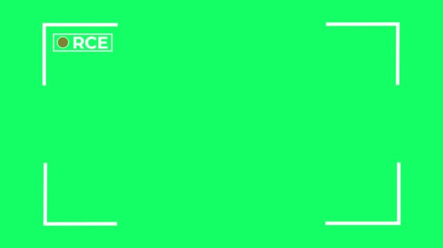 Camera recording overlay with green screen background, for chroma key, compositing and production