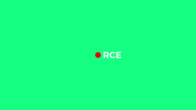 Minimalist loading animation with changing color dot and rce text on green screen chroma key
