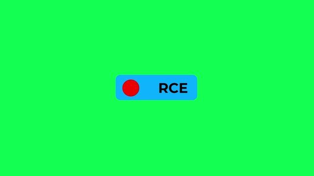 Minimalist rce text animation with dynamic color-changing circle on green screen background, motion green screen