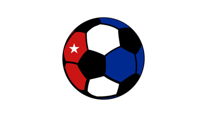 Naklejka premium Cuba football flag, color vector illustration