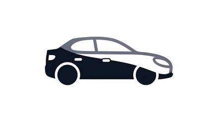 Naklejka premium Simple illustration of a black and white car with a modern design and gray roof