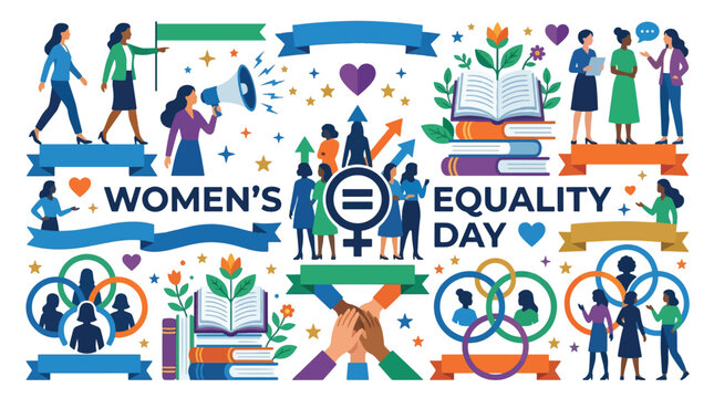 The concept  illustration of  of  equality  and  woman  promote
