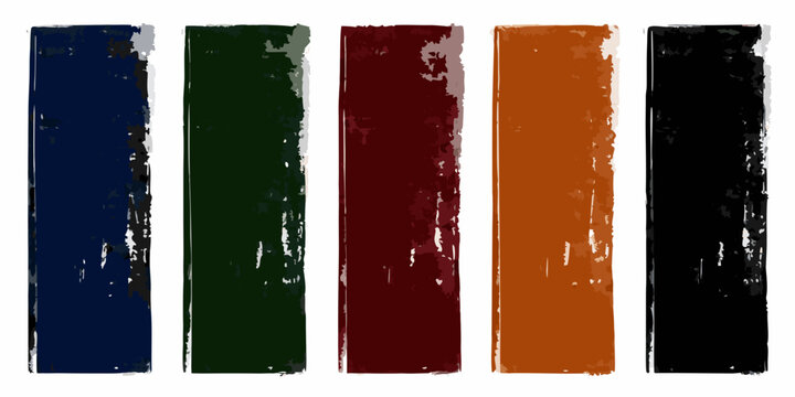 Five rectangular blocks with distressed texture on a white background