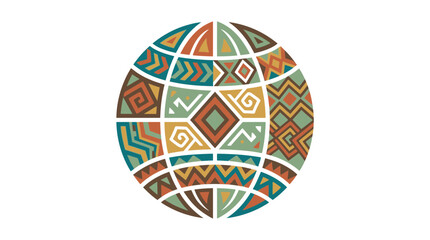 Obraz premium Tribal Globe Earth Abstract Pattern