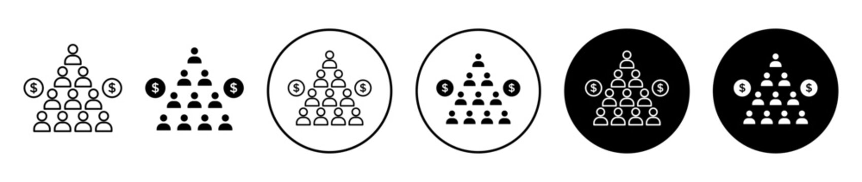Ponzi scheme icon. Editable stroke and filled. Pixel perfect