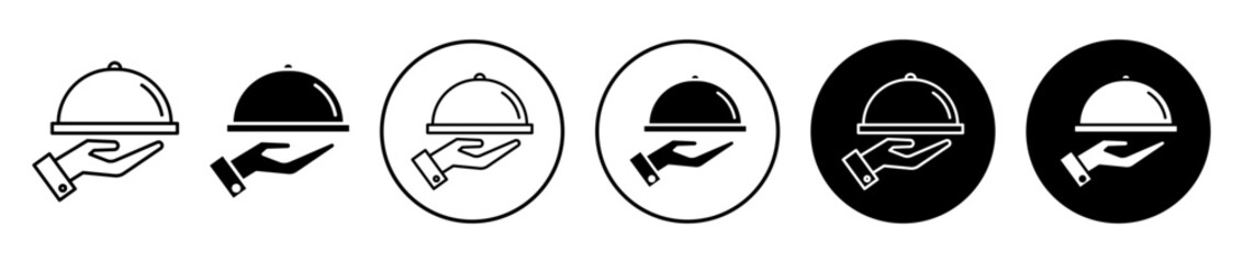 Fototapeta premium Restaurant Tray icon. Editable stroke and filled. Pixel perfect