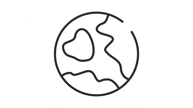 Animated Planet Earth Icon, Worldwide Communication and Connectivity Vector Animation